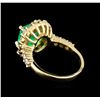 Image 3 : 3.10 ctw Emerald and Diamond Ring - 14KT Yellow Gold