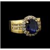 Image 1 : 14KT Yellow Gold GIA Certified 2.26 ctw Sapphire and Diamond Ring