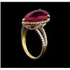 Image 4 : 14KT Yellow Gold 5.42 ctw Ruby and Diamond Ring