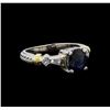 Image 1 : 1.90 ctw Sapphire and Diamond Ring - Platinum and 18KT Yellow Gold