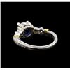 Image 3 : 1.90 ctw Sapphire and Diamond Ring - Platinum and 18KT Yellow Gold
