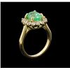 Image 4 : 3.15 ctw Emerald and Diamond Ring  - 14KT Yellow Gold