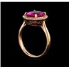 Image 4 : 14KT Rose Gold 2.95 ctw Tourmaline and Diamond Ring