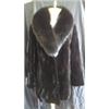 Image 1 : Black Dyed Sheared Mink Sections 3/4 Coat with Sheared Mink Collar and Cuffs.     Coat
