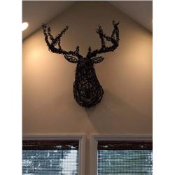 Barbed Wire Deer Head Sculpture