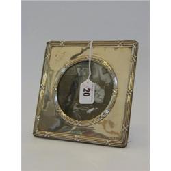 A SQUARE PHOTOGRAPH FRAME, circular opening, Birmingham 1905, 14cm £30-50...