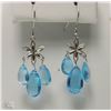 Image 1 : #7-10KT WHITE GOLD BLUE TOPAZ EARRINGS