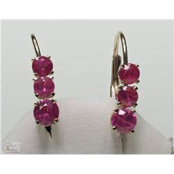 #9-14KT YELLOW GOLD RUBY EARRINGS