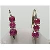 Image 1 : #9-14KT YELLOW GOLD RUBY EARRINGS