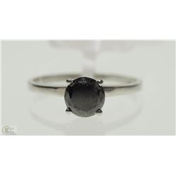 #10-10KT WHITE GOLD BLACK DIAMOND RING