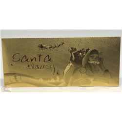 #12-10 GIFT ENVELOPES OF 24KT GOLD FOIL SANTA