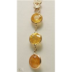 #15-14KT YELLOW GOLD SAPPHIRE PENDANT NECKLACE