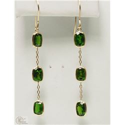 #16-14KT YELLOW GOLD CHROME DROP STYLE EARRINGS