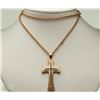 Image 1 : #17-STAINLESS STEEL ROSE GOLD CROSS MENS NECKLACE