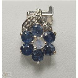 #18-14KT WHITE GOLD SAPPHIRE & DIAMOND PENDANT