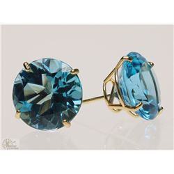 #24-14KT YELLOW GOLD BLUE TOPAZ EARRINGS