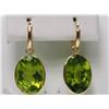 Image 1 : #25-14K YELLOW GOLD PERIDOT EARRINGS