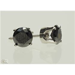 #27-14KT WHITE GOLD BLACK DIAMONDS EARRINGS