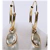 Image 1 : #30-14KT YELLOW GOLD SAPPHIRE DROP EARRINGS