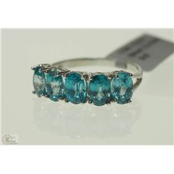 #39-10KT WHITE GOLD BLUE ZIRCON RING