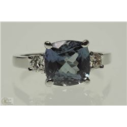 #41-14KT WHITE GOLD TANZANITE & DIAMOND RING