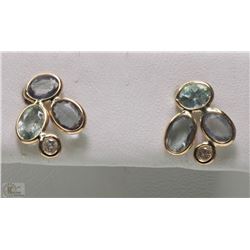#45-14KT YELLOW ALEXANDRITE & DIAMOND EARRINGS