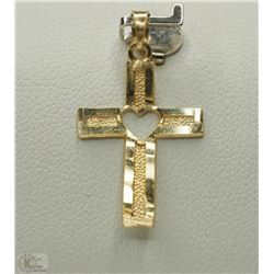 #48-10KT GOLD CROSS PENDANT