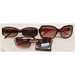 BAG OF THREE NEW LADIES DESIGNER SUNGLASSES