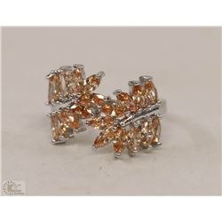 LADIES 10KT WHITE GOLD FILLED/PLATED RING SZ 8