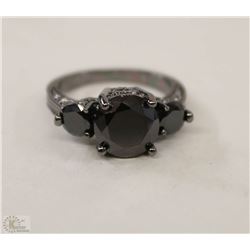 LADIES BLACK ON BLACK RING SZ 6