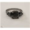 Image 1 : LADIES BLACK ON BLACK RING SZ 6