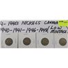 Image 1 : 4) 4 CANADIAN 5 CENTS 1940-1948