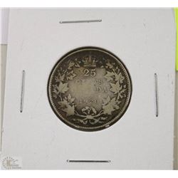 5) 1920 CANADIAN SILVER 25 CENT