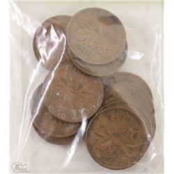 2) CANADIAN PENNIES 1938-1951 - 14 DIFFERENT KING