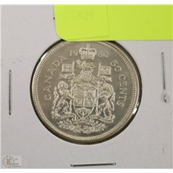 9) 1960 CANADIAN SILVER 50 CENT COIN