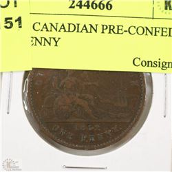 13) 1852 CANADIAN PRE-CONFED PENNY