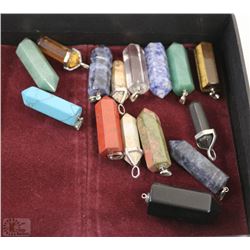 SET OF 15 "CHAKRA" STONE PENDANTS