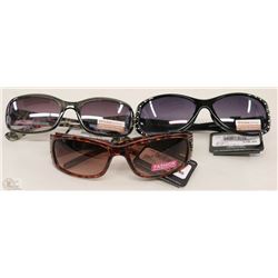 BAG OF THREE NEW LADIES DESIGNER SUNGLASSES