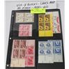 Image 1 : 24) 8 BLOCKS OF 1950-1960 USA STAMPS