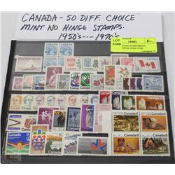 28) CANADIAN 50 DIFFERENT STAMPS FROM 1950S-1970S