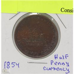 1954 NEW BRUNSWICK UF HALF PENNY