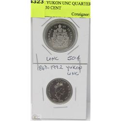 1867 -1992 YUKON UNC QUARTER & 1999 UNC 50 CENT