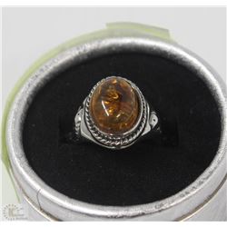 OVAL AMBER FASHION RING