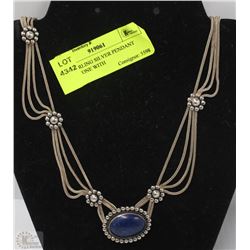 .925 STERLING SILVER PENDANT WITH STONE WITH