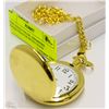 Image 1 : NEW GOLD COLOR  PREMIERE POCKETWATCH WITH CHAIN