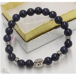 #101-DARK BLUE LAPIZ BEAD BRACELET