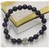 Image 1 : #101-DARK BLUE LAPIZ BEAD BRACELET