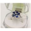 Image 1 : #59-BLUE SAPPHIRE  RING, 925 STERLING SILVER