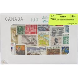 CANADA 100 DIFFERENT STAMPS