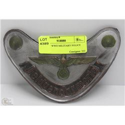GERMAN WWII MILITARY POLICE GORGET